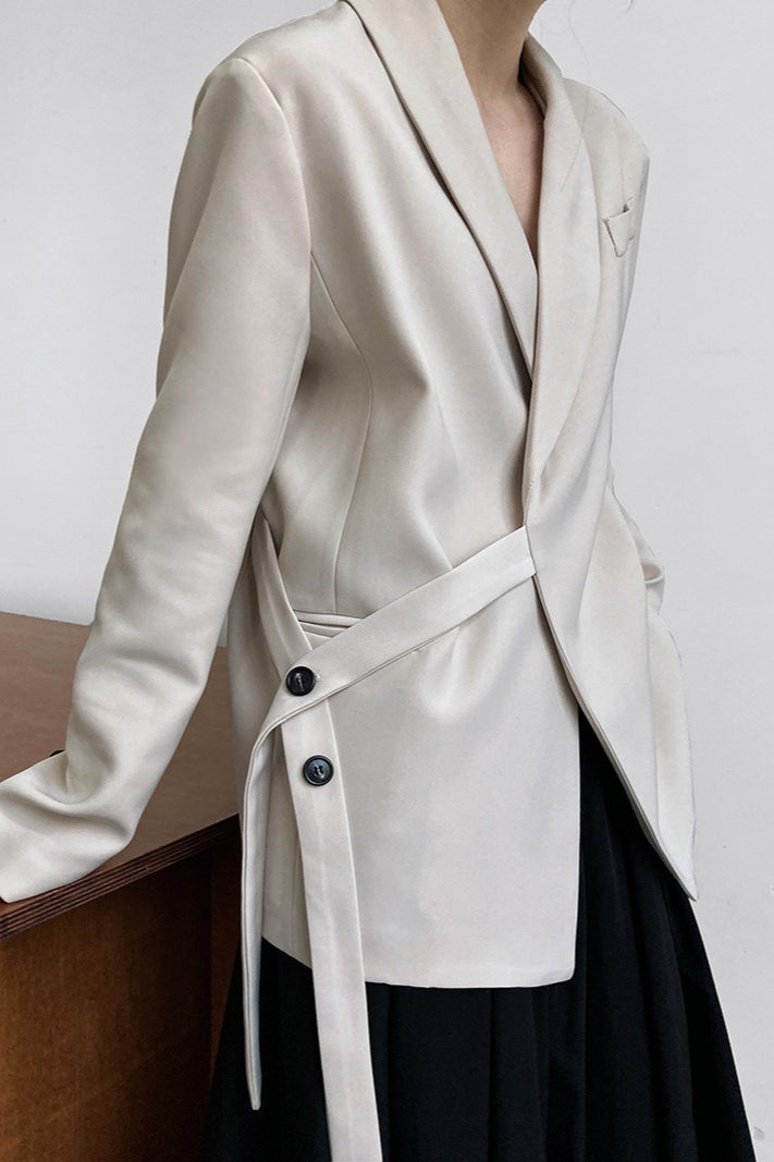 Fashionable Draped Apple Collar Blazer image 10