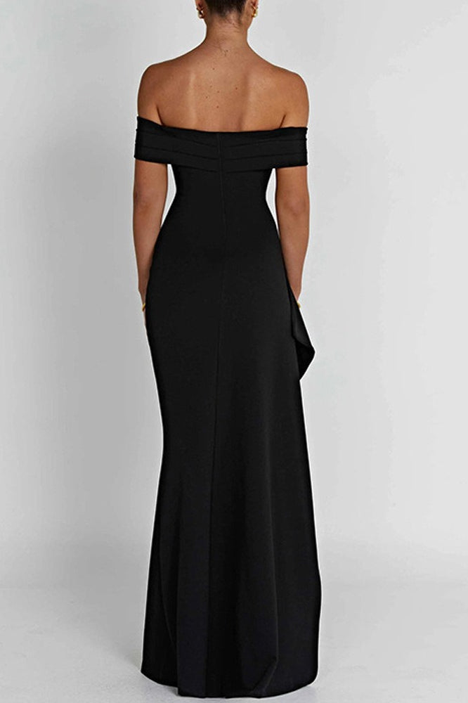 Off Shoulder Slit Party Formal Dress image 7