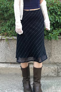 Casual Striped Double Mesh Skirt image 1