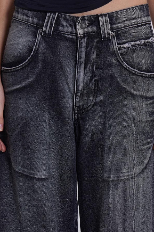 Vintage Faded Wing Print Baggy Jeans image 5