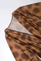 Asymmetrical Cowl Neck Leopard Print Mini Dress image 5