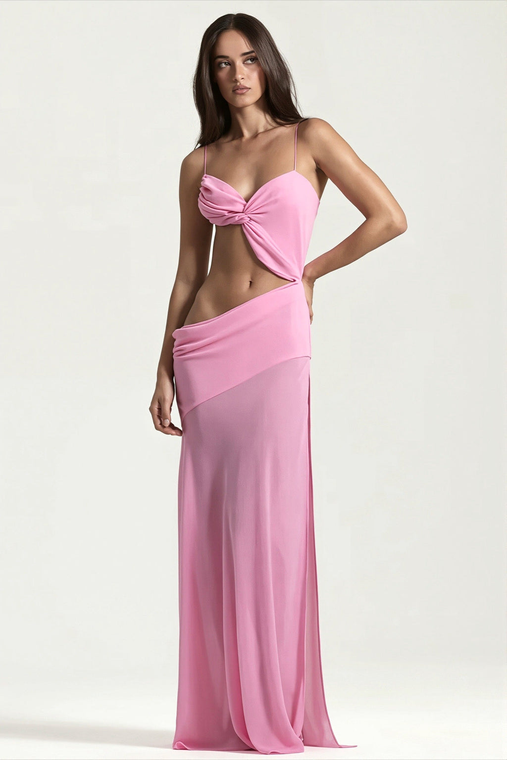 Asym Split Cami Hollow Maxi Dress image 4