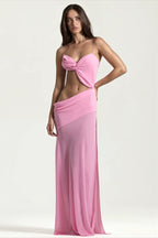 Asym Split Cami Hollow Maxi Dress image 4