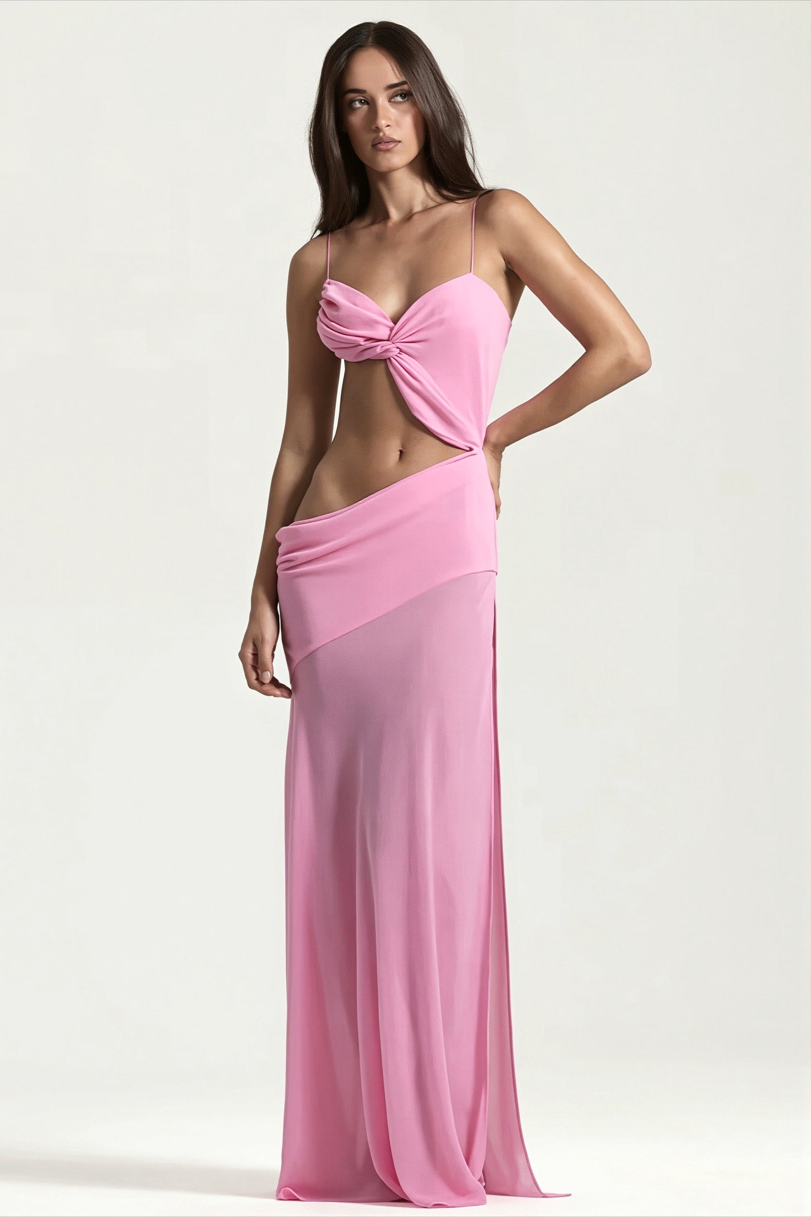 Asym Split Cami Hollow Maxi Dress image 4