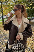 Multi-Zip Faux Shearling Longline Jacket image 1