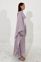 Silky Flowy Loose Robe Style Midi Dress image 4