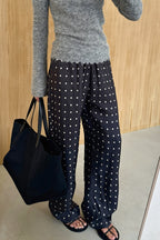 Polka Dot Straight Leg Casual Pants image 3