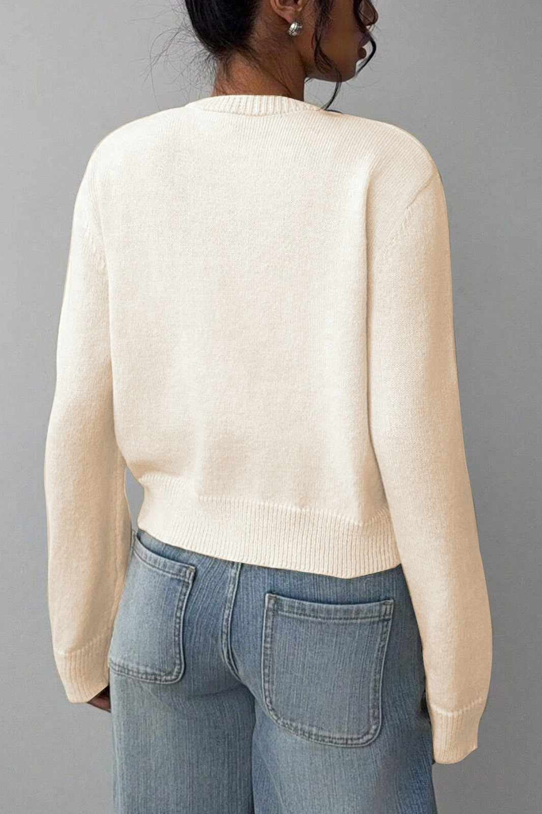 Lightweight Round Neck Button Cardigan image 10