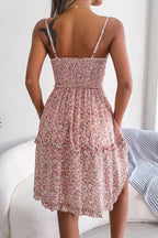 Backless Halter Ruffle Floral Midi Dress image 3