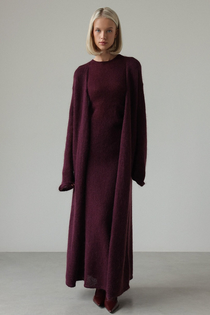 Knit Cardigan Sleeveless Dress Two Piece Set image 7