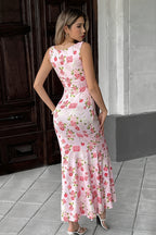 Pink Floral Sweet Girly Cami Maxi Dress image 5