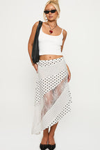Polka Dot Lace Asymmetrical Maxi Skirt image 1