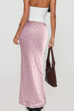 Comfortable Slim Digital Floral Print Maxi Skirt image 3