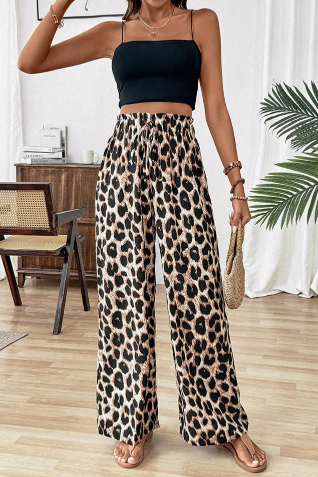 Sexy Leopard Print Baggy Straight Pants image 3
