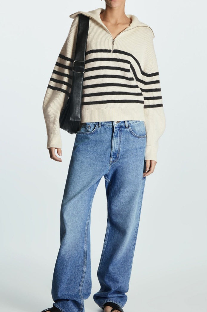 Fashion Wool Blend Open Collar Sweater image 7
