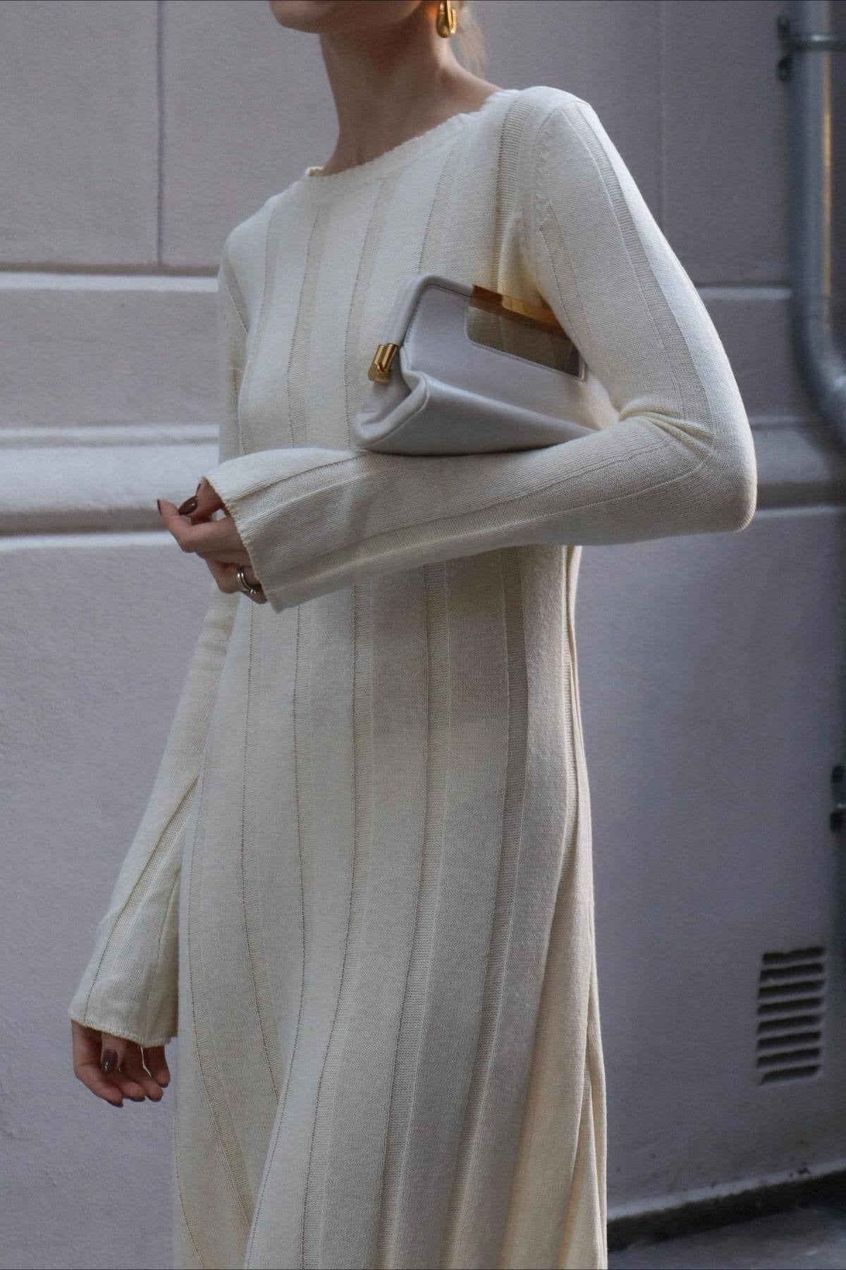 Solid A Line Maxi Sweater Dress image 4