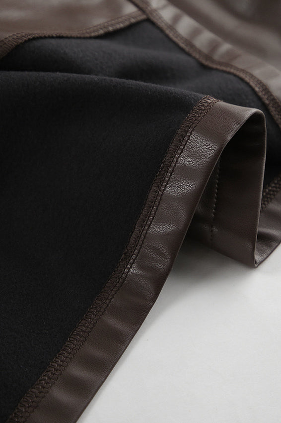 Classic Brown PU Crop Coat image 10