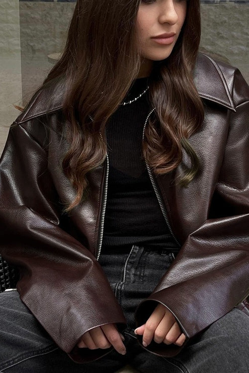 Fashion PU Leather Biker Jacket image 3