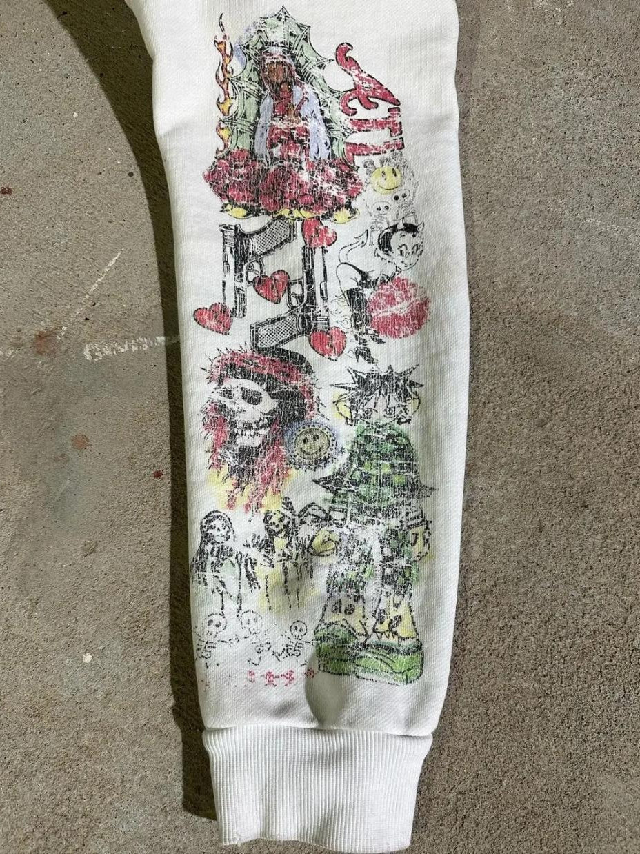 Graffiti Printed Gothic Hoodie image 5