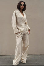 Tie Front Cardigan Loose Pants Two Piece Set image 4