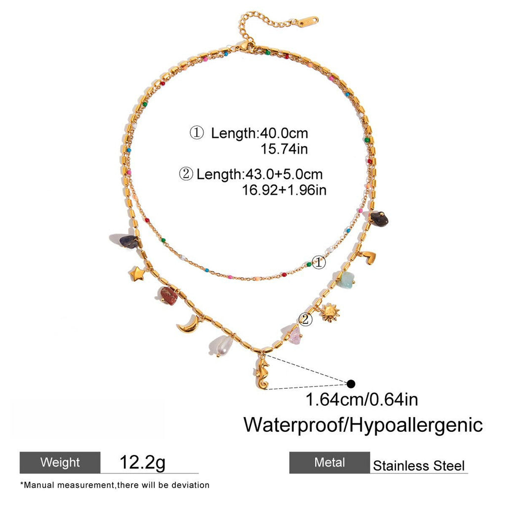Ocean Style Titanium Steel Double Layer NeckLace image 6