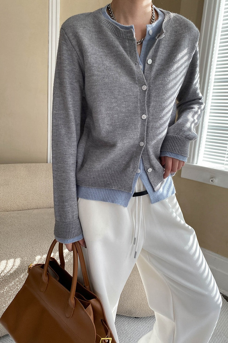 Contrast Panel Layering Cardigan image 14
