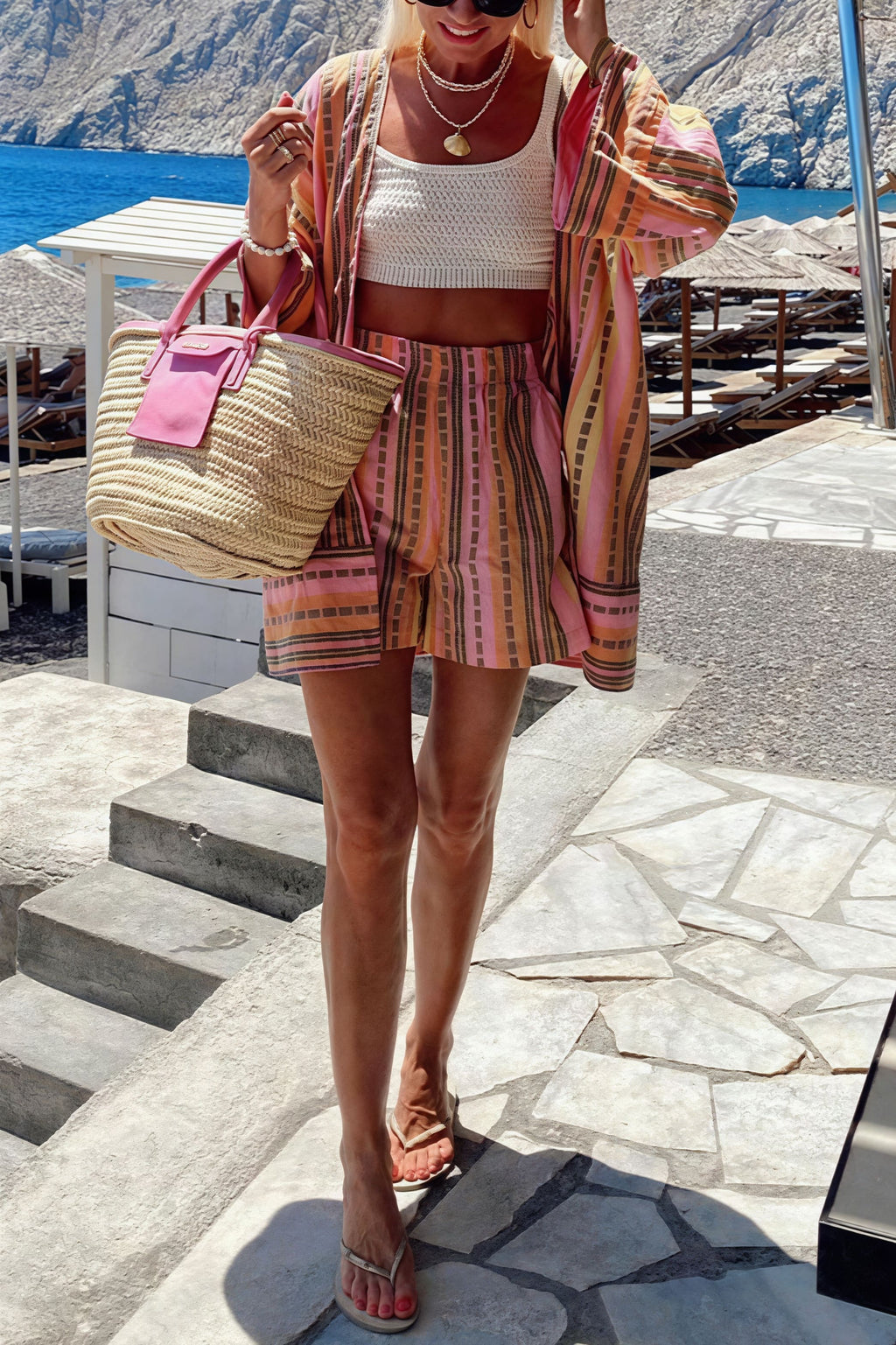 Vacation Stripe Loose Two Piece Set image 3