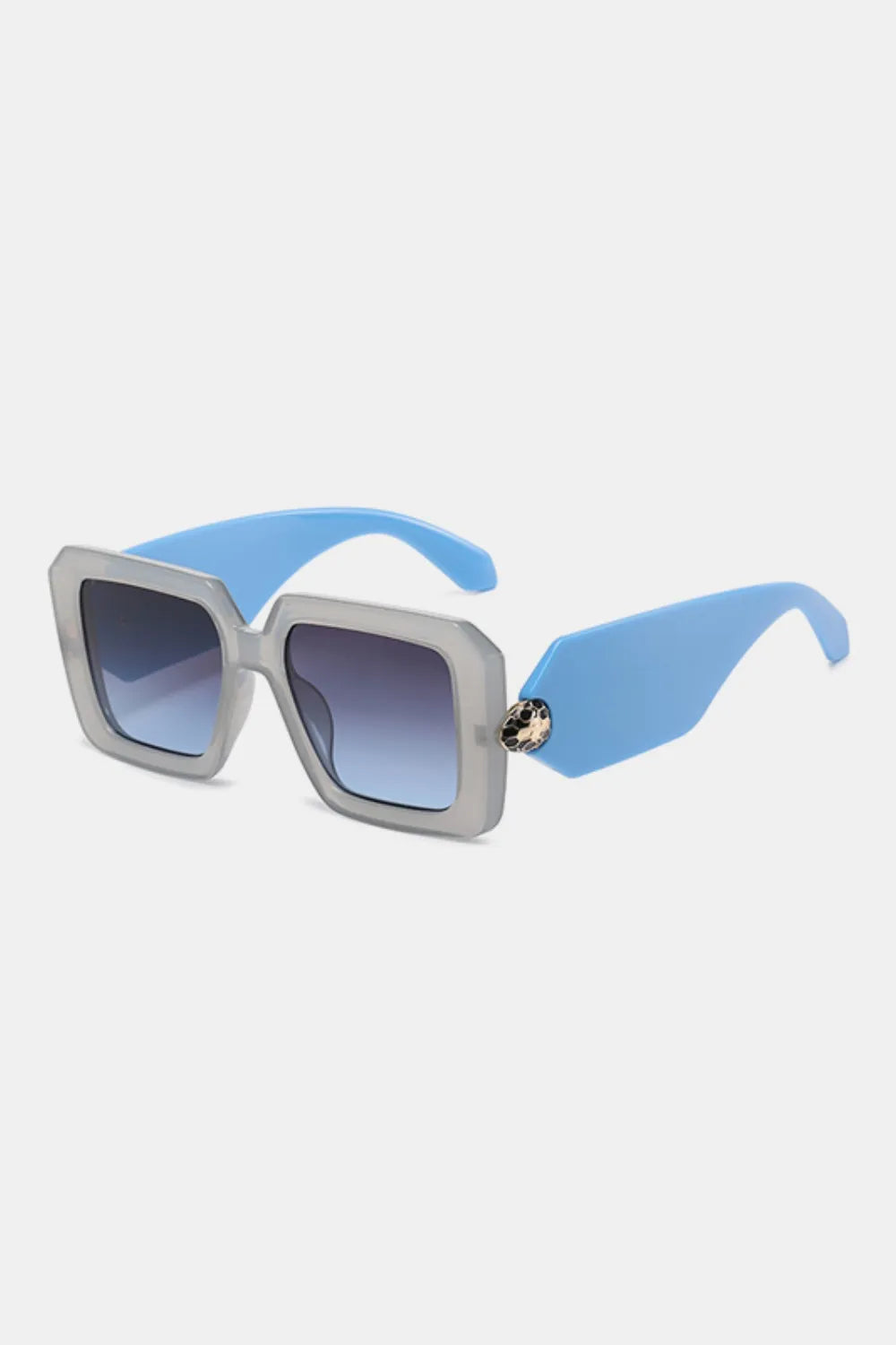 Cora Square Sunglasses detail view styled for Avrienne