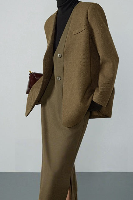 V Neck Single Breasted Blazer image 4
