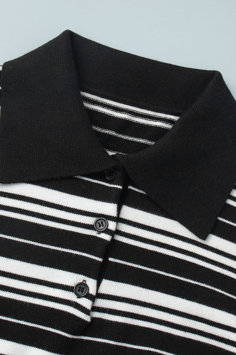 Vintage Striped Knit Polo Sweater image 30