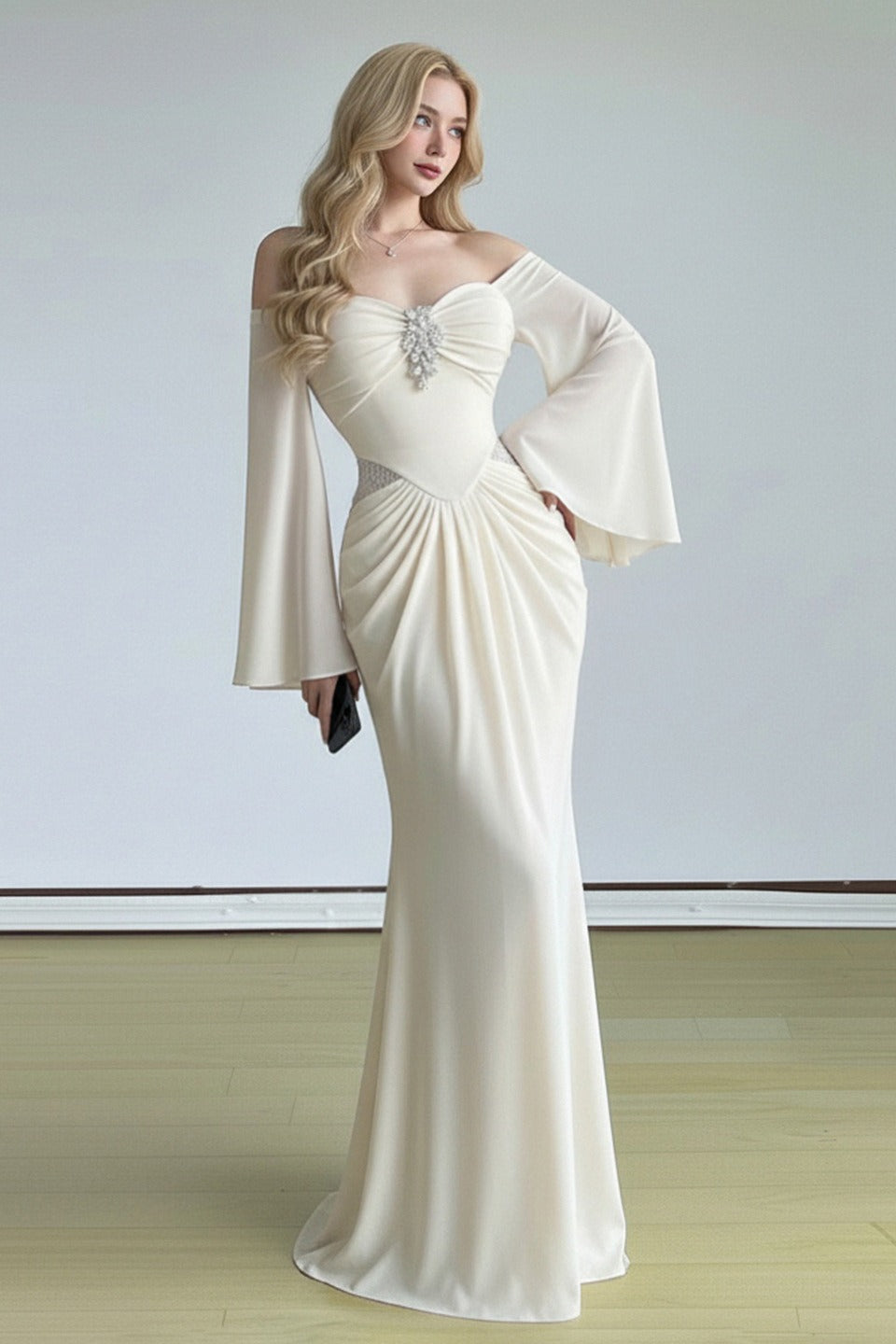 Bell Sleeve Tube Bodycon Prom Dress image 5