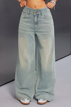 Button Front Vintage Loose Straight Jean image 3