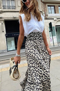 Leopard Print Flowy Midi Skirt image 1