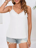 Elodie Lace Cami detail view styled for Avrienne