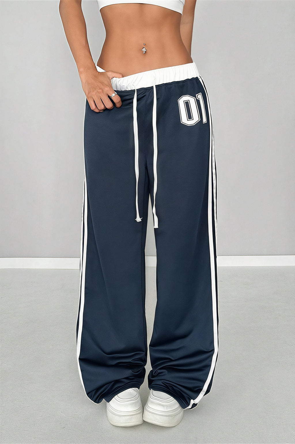 Trendy Number Print Loose Pants image 1