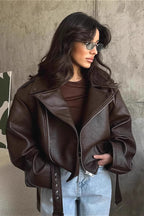 Vintage Cropped Leather Jacket image 1
