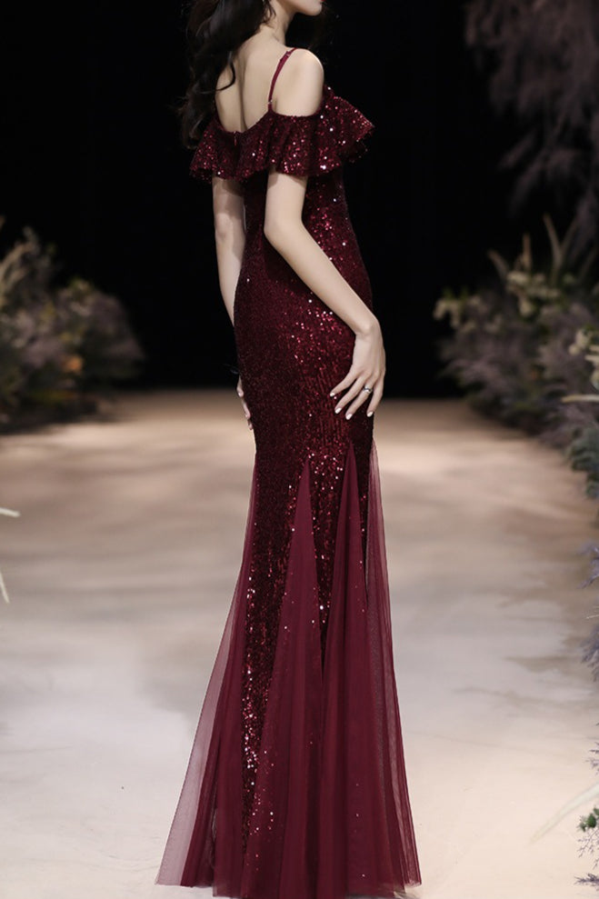 Off Shoulder Sequin Mesh Party Dress image 4