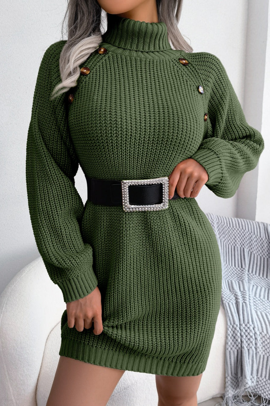 Long Sleeve Button Knit Sweater Dress image 12