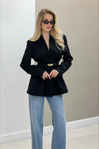 Belted Slim Fit Blazer image 7