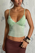 Sexy V Neck Lace Slim Cami Top image 1