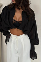 Vintage Satin Lantern Sleeve Blouse image 6