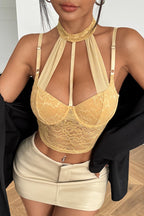 Sexy Mesh Lace Halter Corset Cami Top image 1