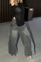Vintage Washed Deconstructed Jeans image 4