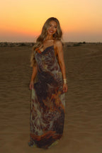 Vacation Style Printed Backless Maxi Dress image 4