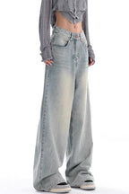 High Waist Draped Gradient Ripped Jeans image 7