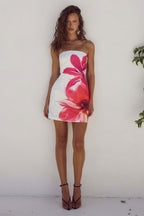 Sexy Strapless Floral Print Bodycon Mini Dress image 2