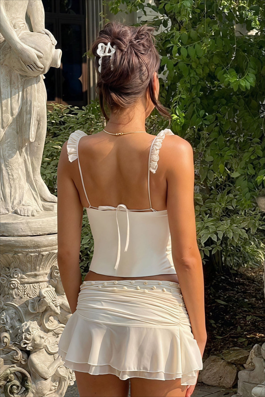 Vintage Court Style Cropped Corset Slim Tank Top image 3