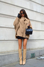 Batwing Sleeve Wool Blend Coat image 6