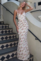 Strapless Spaghetti Strap Slim Waist Floral Dress image 3