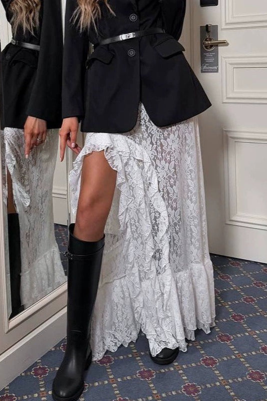 Versatile Lace Split Slim Skirt image 1